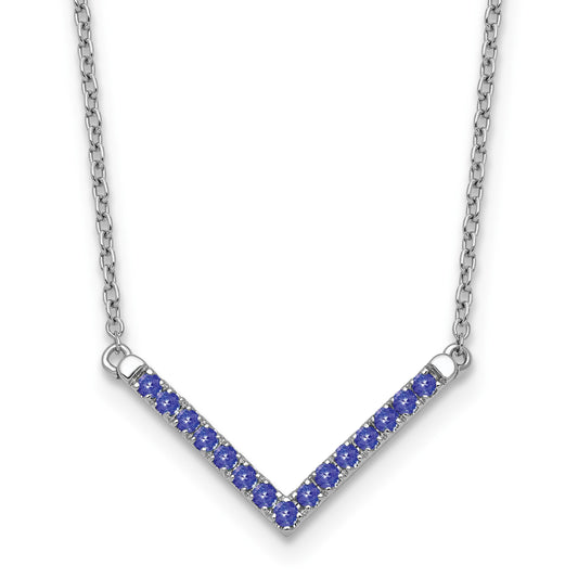 14k White Gold Tanzanite 18 inch V-Necklace