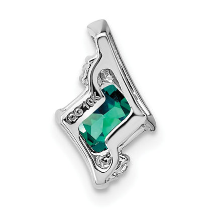 Sterling Silver Antique Cushion Cr. Alexandrite and Diamond Pendant