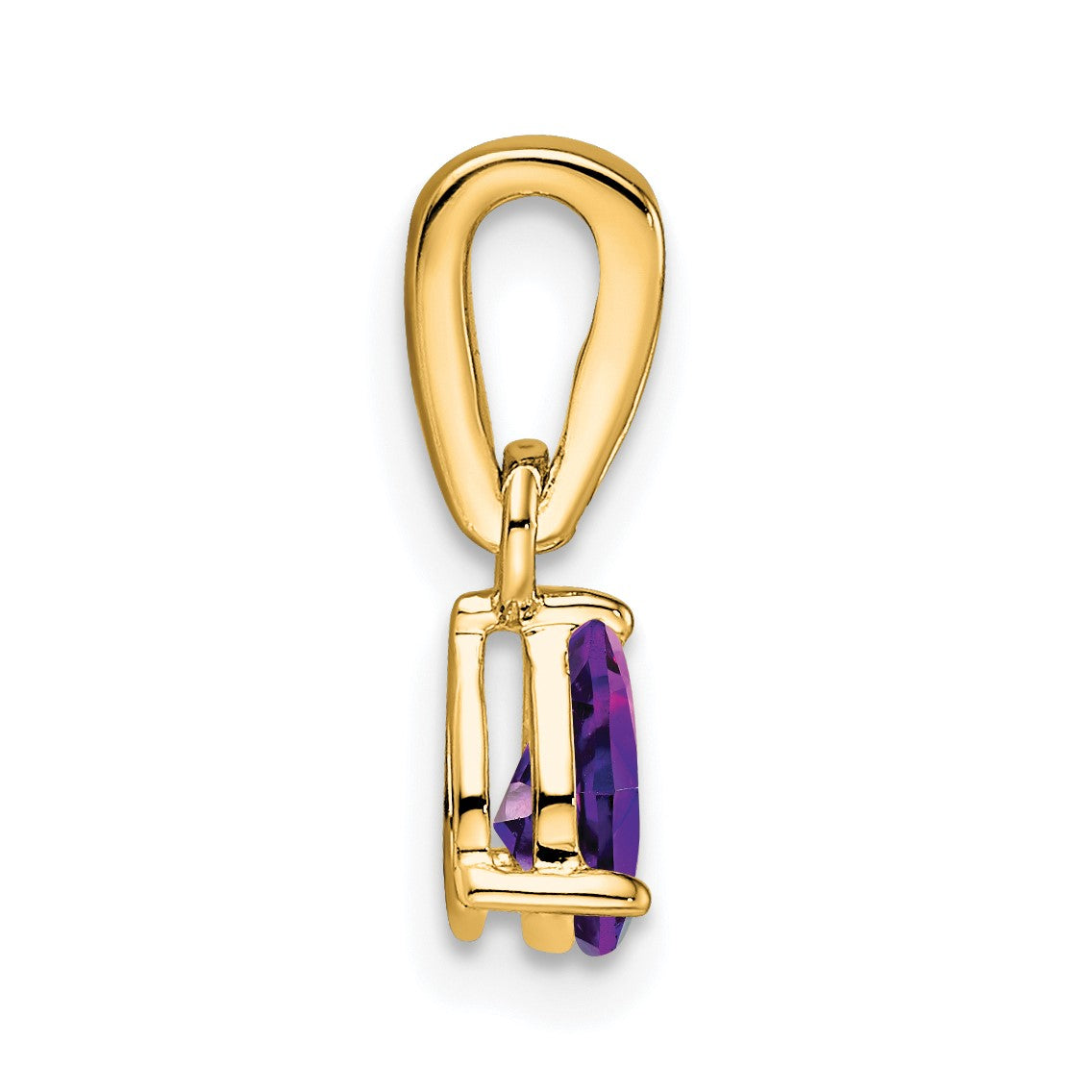 14K 6x4 Pear February/Amethyst and Diamond Pendant