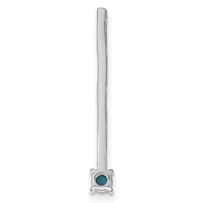14k White Gold Turquoise and White Topaz Slide Fits up to 4mm Fancy Omega Only