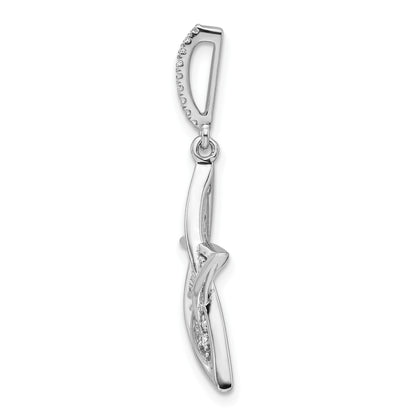 14k White Gold Polished 1/4 carat Diamond Star Pendant
