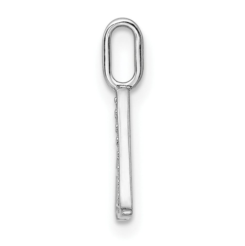 14K White Gold Diamond Letter A Initial Pendant