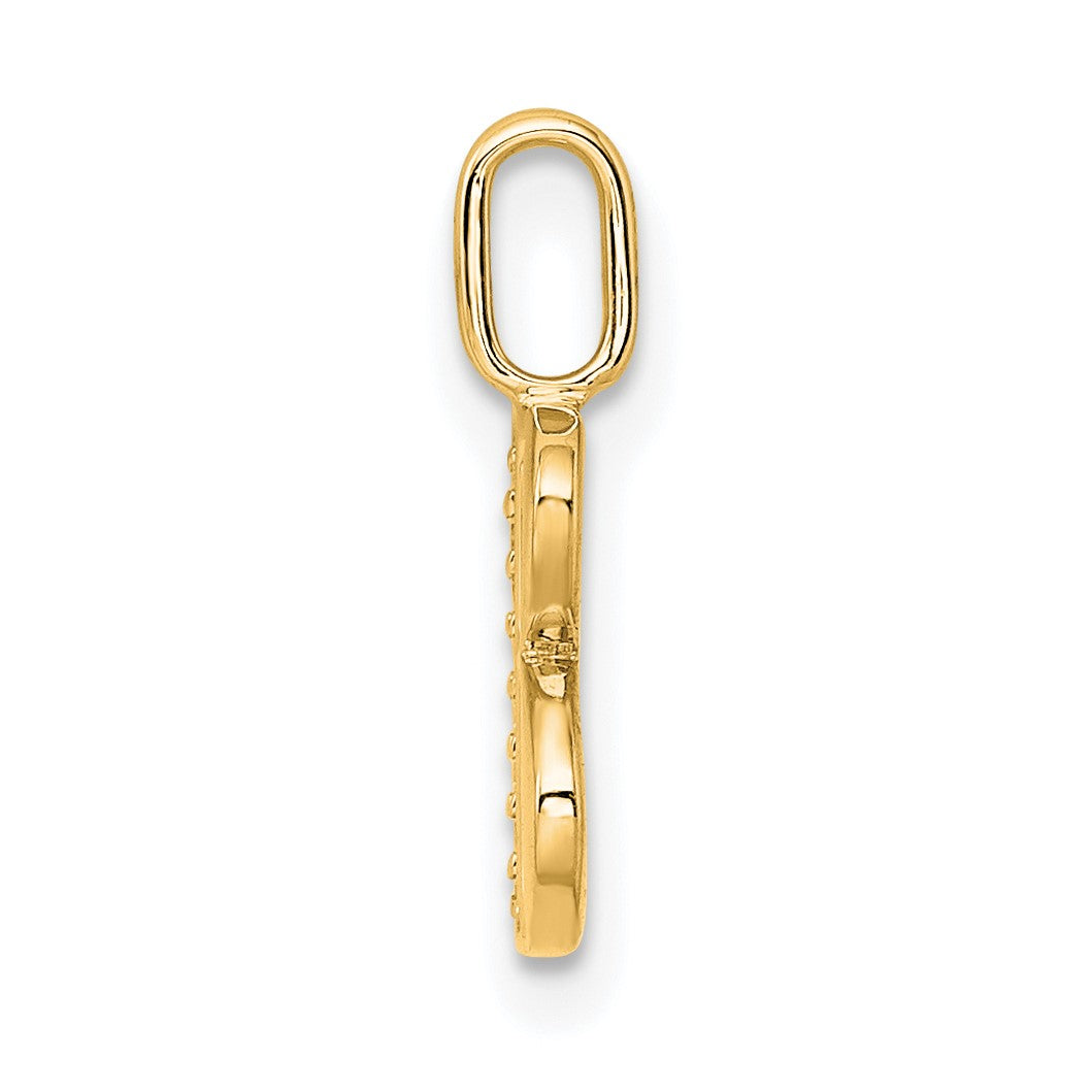 14k Diamond Letter B Initial Pendant