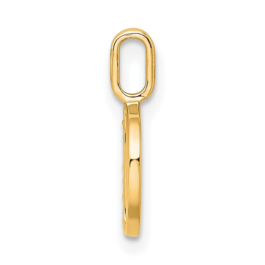 14K Diamond Letter D Initial Pendant