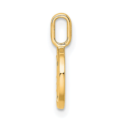 14K Diamond Letter D Initial Pendant
