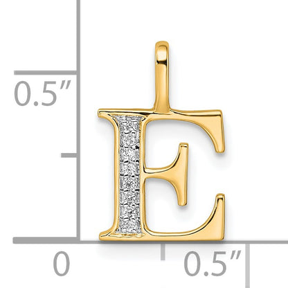 14k Diamond Letter E Initial Pendant