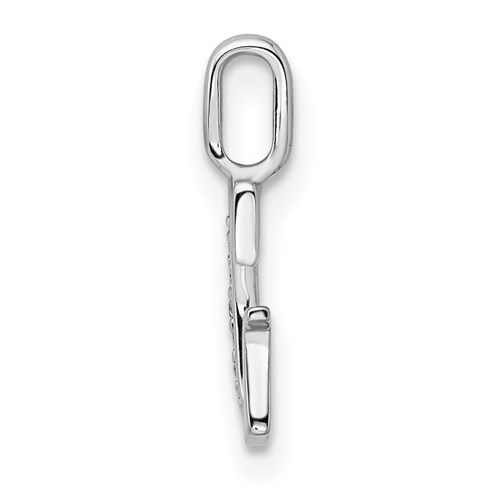 14K White Gold Diamond Letter G Initial Pendant