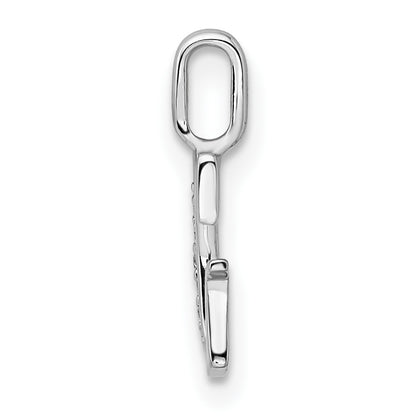 14K White Gold Diamond Letter G Initial Pendant