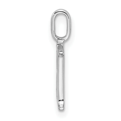 14K White Gold Diamond Letter H Initial Pendant