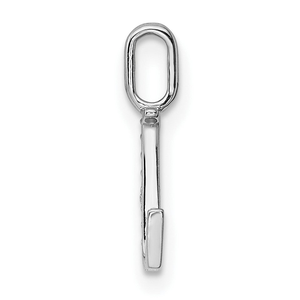 14K White Gold Diamond Letter L Initial Pendant