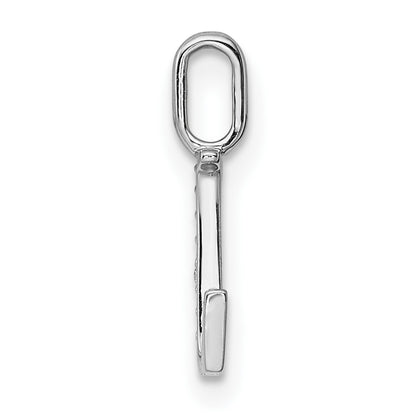 14K White Gold Diamond Letter L Initial Pendant
