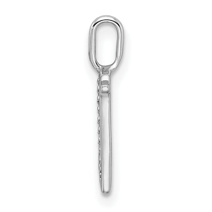 14K White Gold Diamond Letter N Initial Pendant