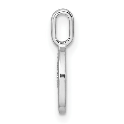 14K White Gold Diamond Letter O Initial Pendant