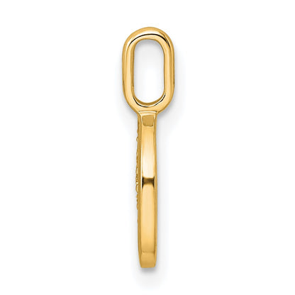 14k Diamond Letter O Initial Pendant