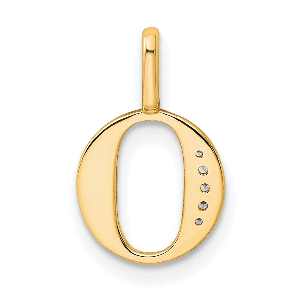 14k Diamond Letter O Initial Pendant