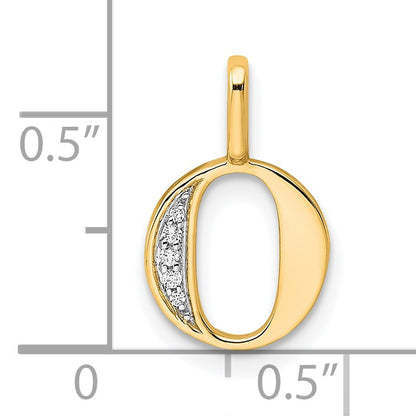 14k Diamond Letter O Initial Pendant