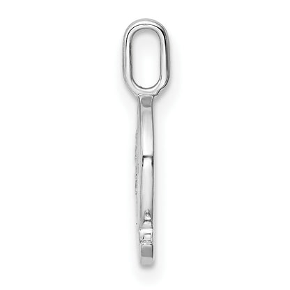 14K White Gold Diamond Letter Q Initial Pendant