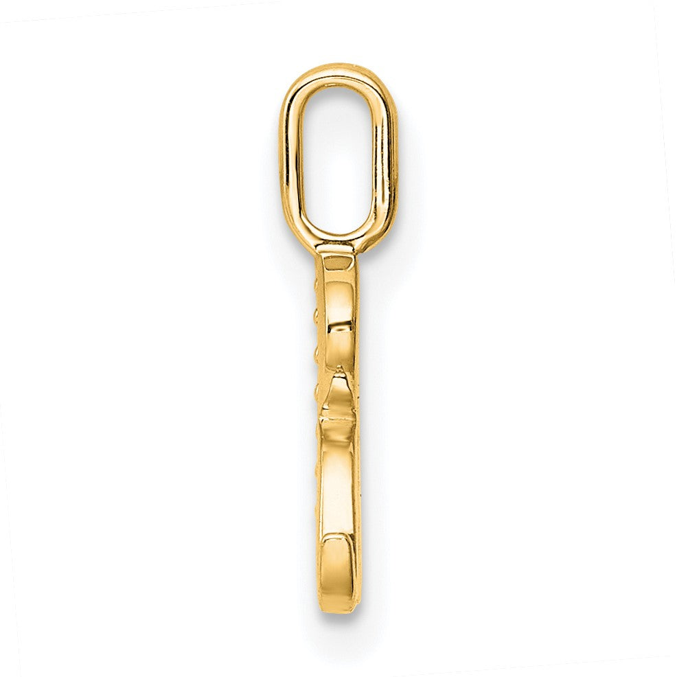 14k Diamond Letter R Initial Pendant