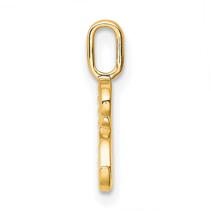 14k Diamond Letter R Initial Pendant