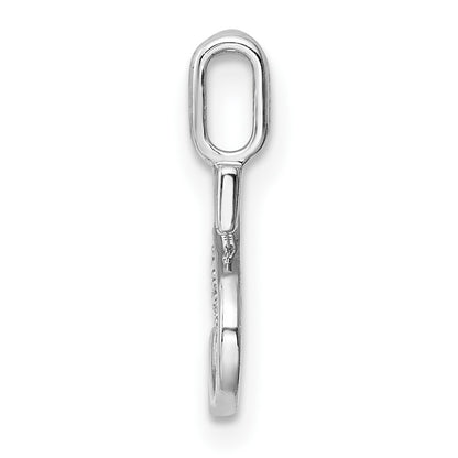 14K White Gold Diamond Letter S Initial Pendant