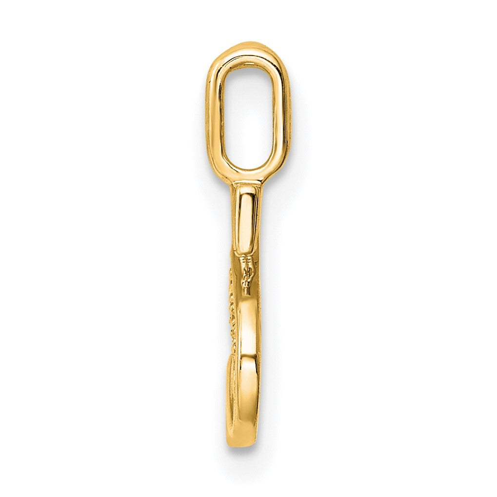 14k Diamond Letter S Initial Pendant