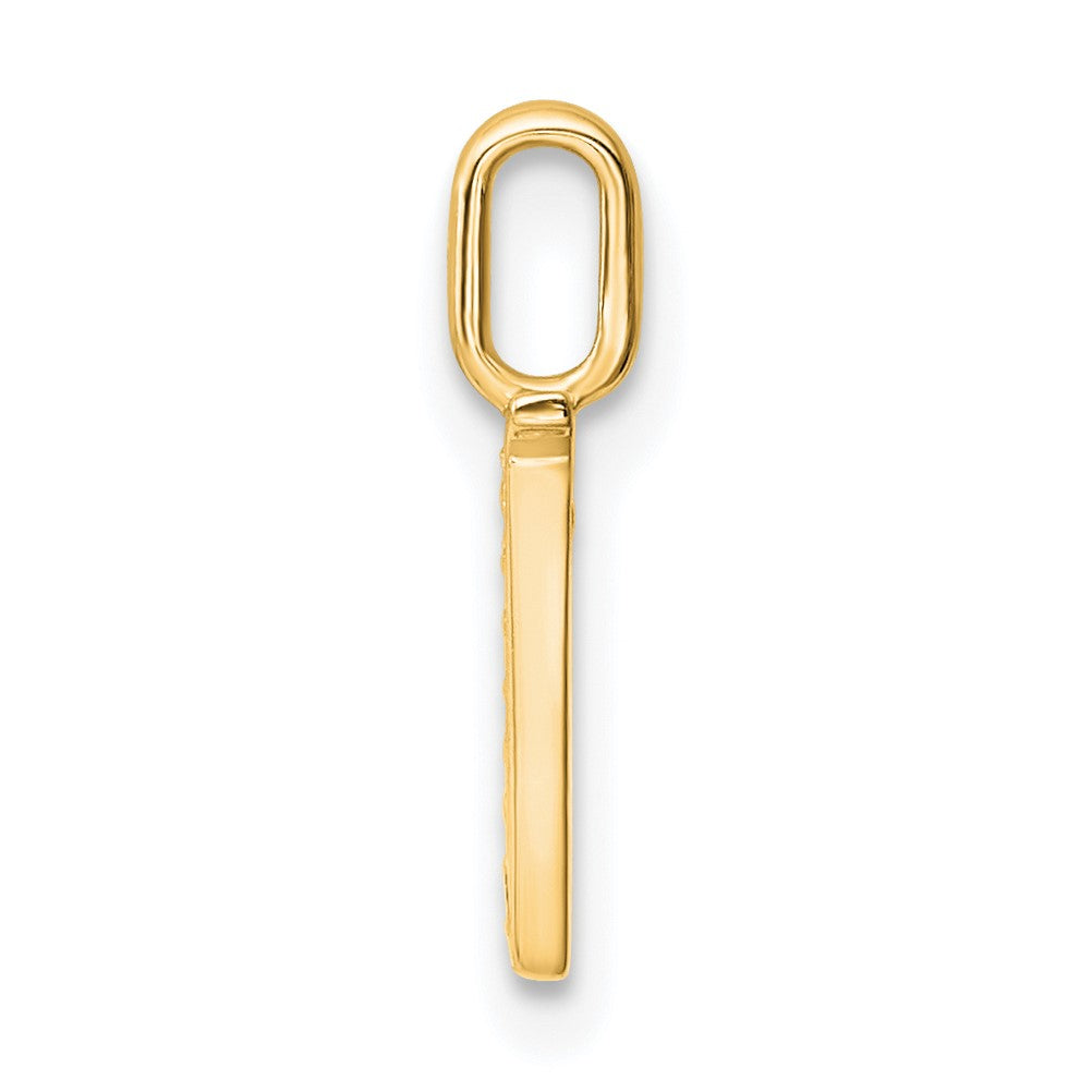 14K Diamond Letter V Initial Pendant