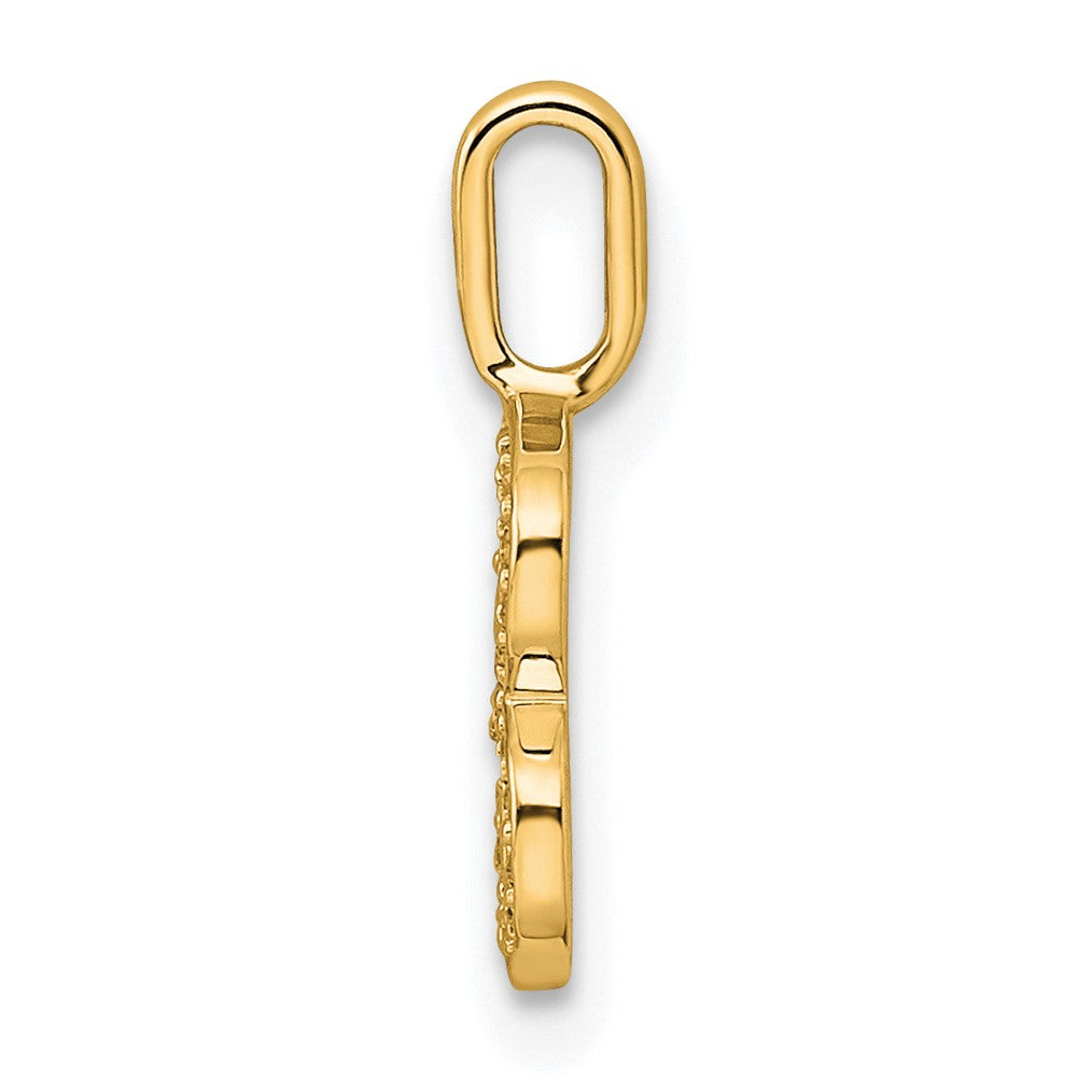 14K  Gold Diamond Letter B Initial Pendant