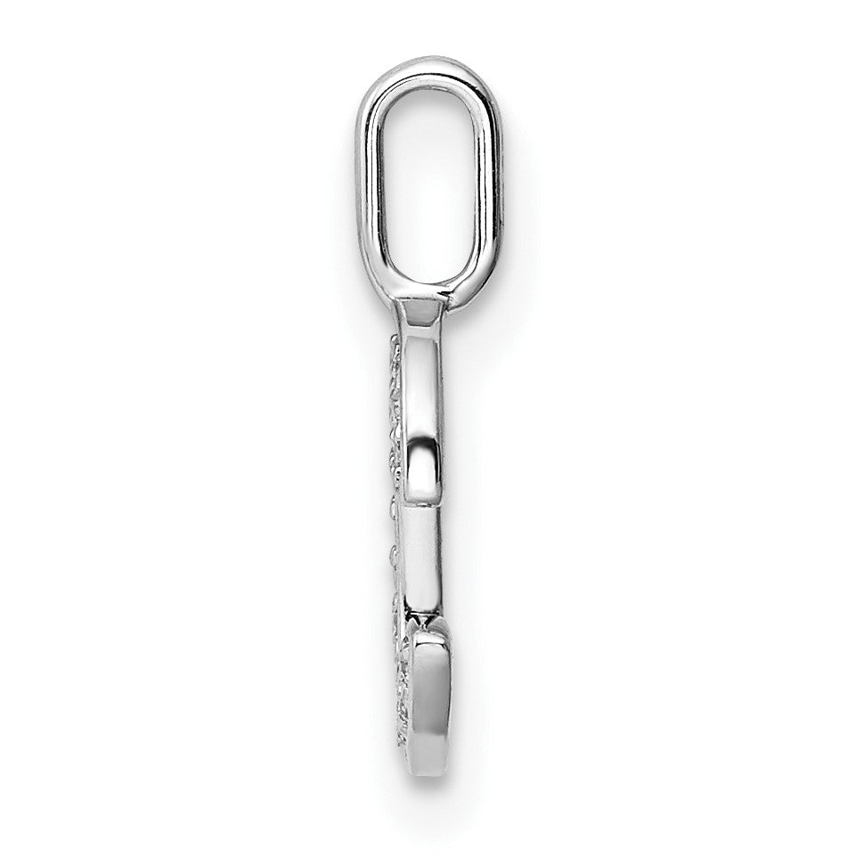 14K White Gold Diamond Letter C Initial Pendant