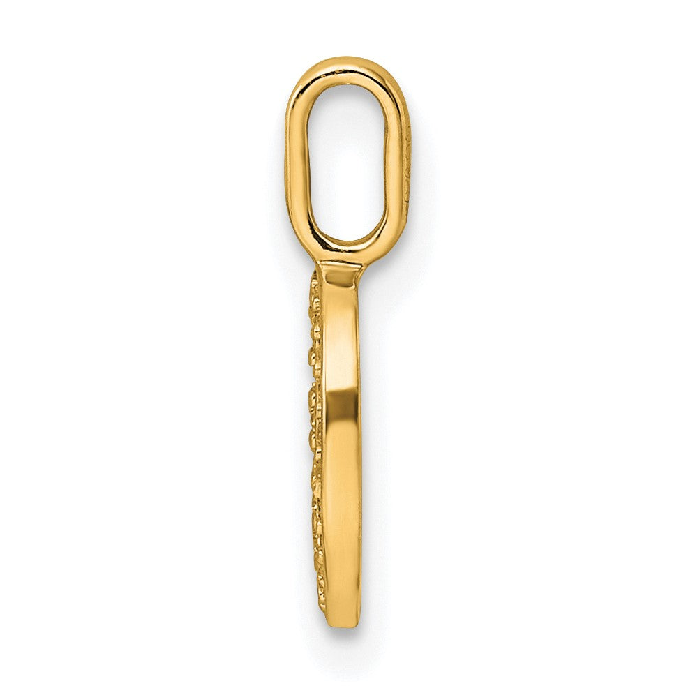 14K  Gold Diamond Letter D Initial Pendant