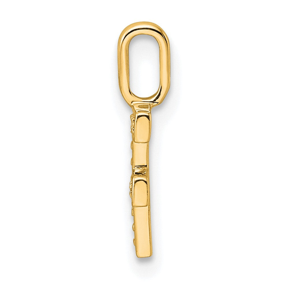 14K  Gold Diamond Letter F Initial Pendant