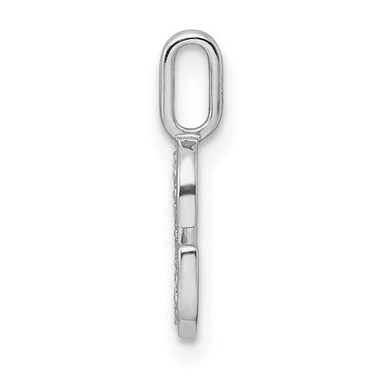 14K White Gold Diamond Letter G Initial Pendant