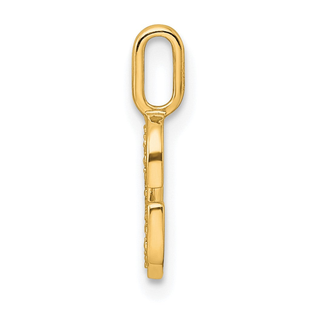 14K  Gold Diamond Letter G Initial Pendant