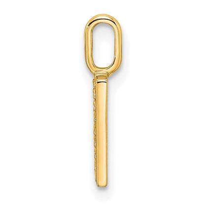 14K  Gold Diamond Letter H Initial Pendant