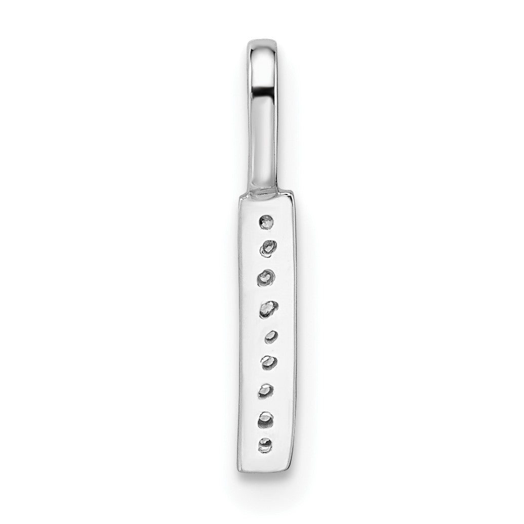 14K White Gold Diamond Letter I Initial Pendant
