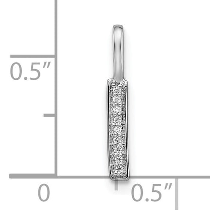14K White Gold Diamond Letter I Initial Pendant