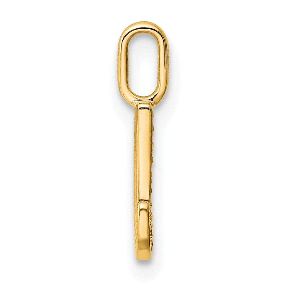 14K  Gold Diamond Letter J Initial Pendant