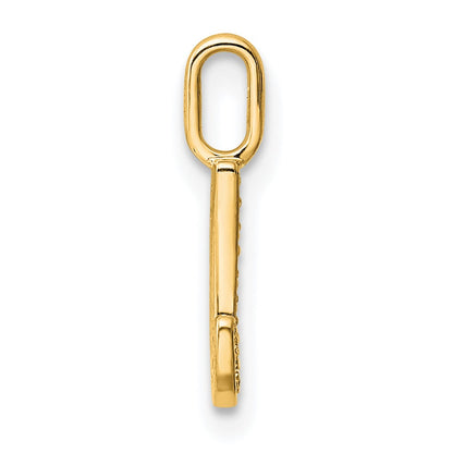 14K  Gold Diamond Letter J Initial Pendant