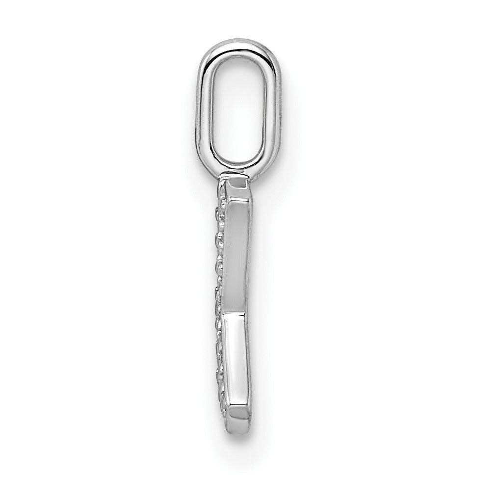 14K White Gold Diamond Letter K Initial Pendant