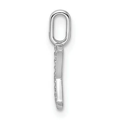 14K White Gold Diamond Letter K Initial Pendant