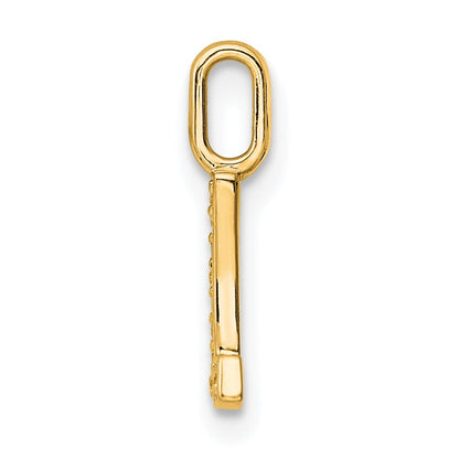 14K  Gold Diamond Letter L Initial Pendant