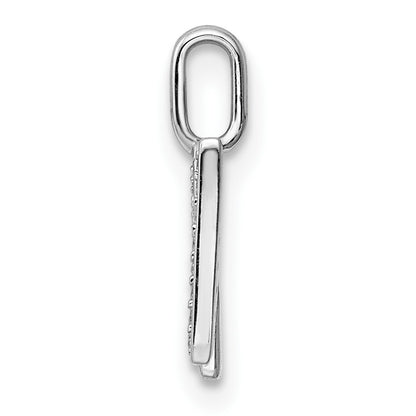 14K White Gold Diamond Letter N Initial Pendant