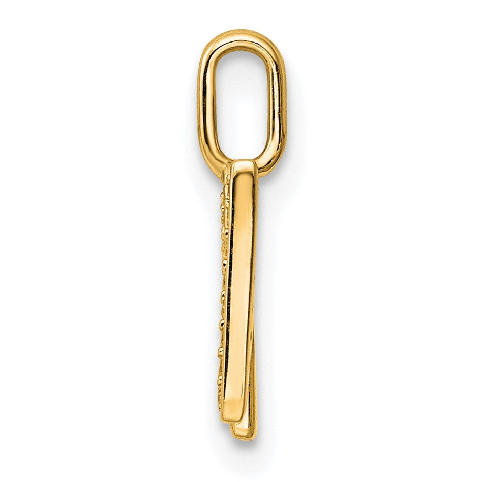 14K  Gold Diamond Letter N Initial Pendant