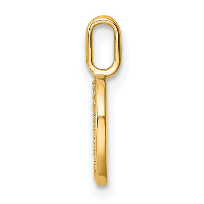 14K Gold Diamond Letter O Initial Pendant