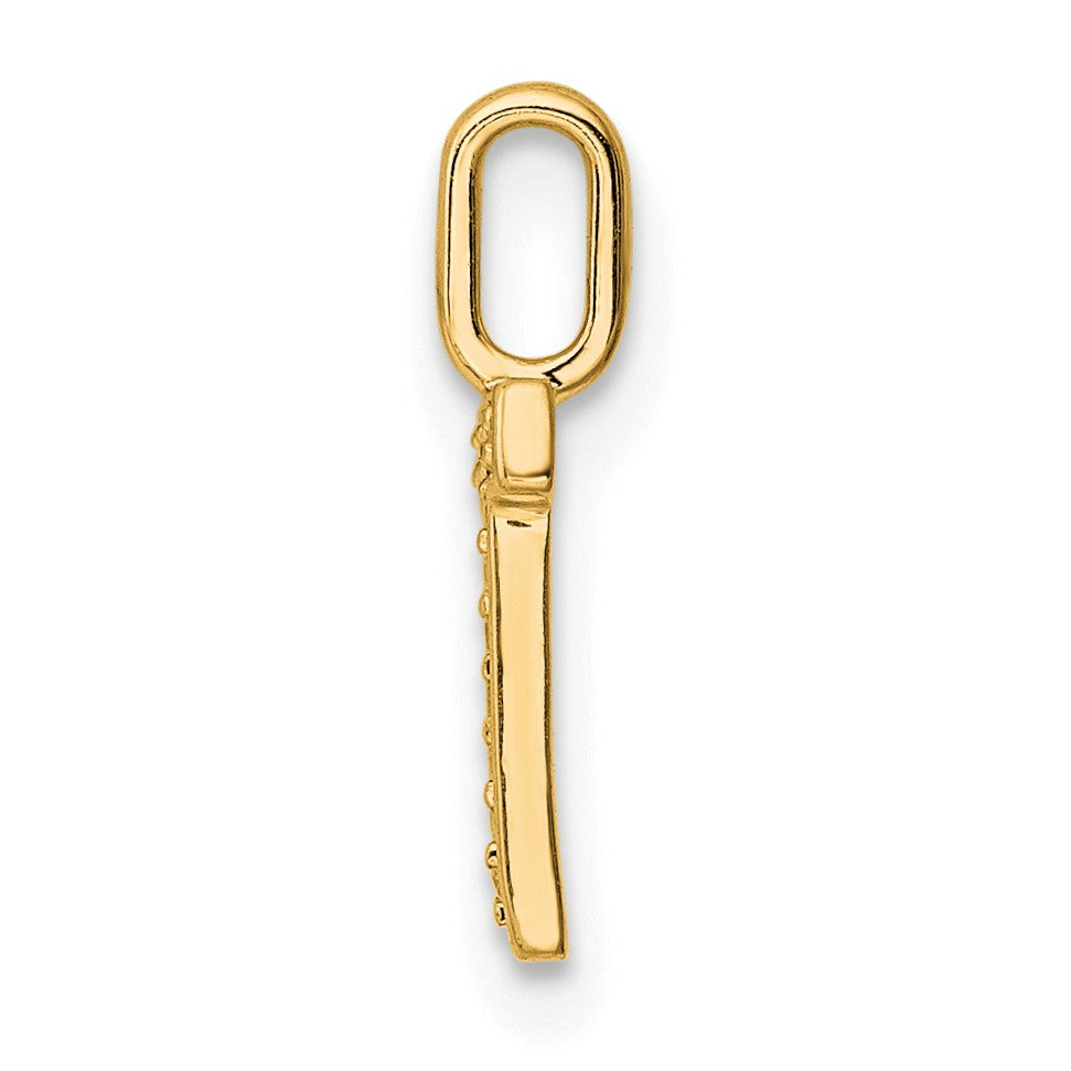 14K  Gold Diamond Letter T Initial Pendant
