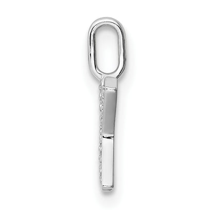 14K White Gold Diamond Letter X Initial Pendant