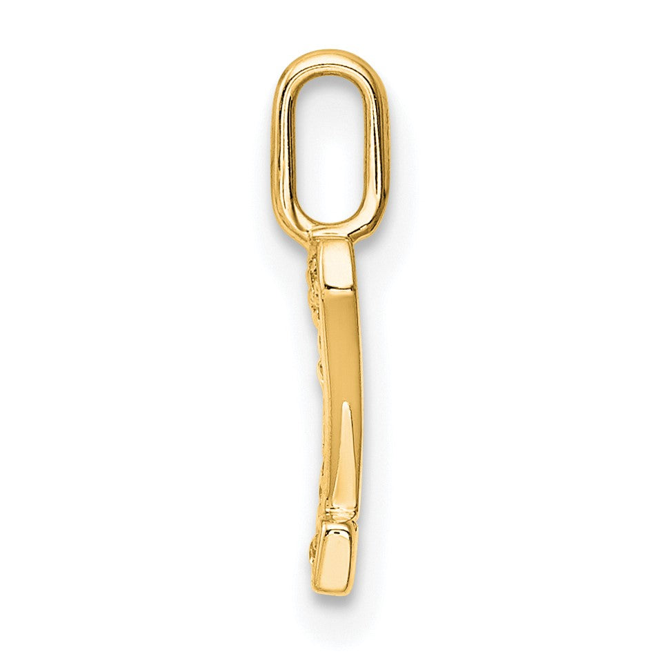 14K Yellow Gold Diamond Letter Z Initial Pendant