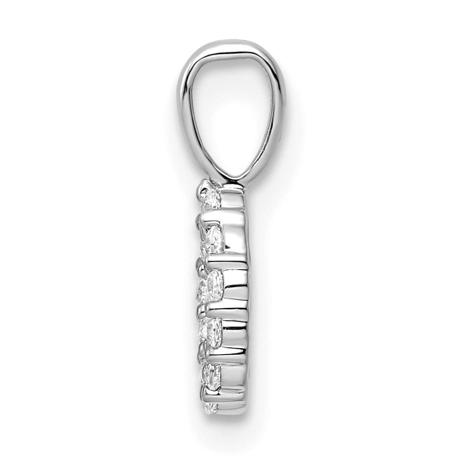 14k White Gold Diamond Number 0 Pendant