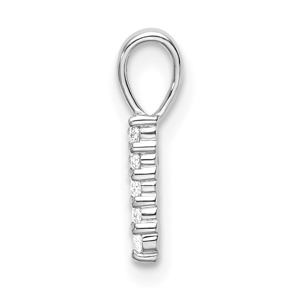 14k White Gold Diamond Number 1 Pendant