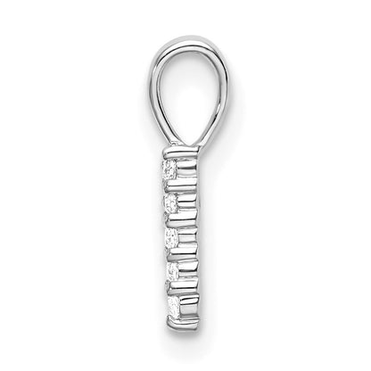 14k White Gold Diamond Number 1 Pendant
