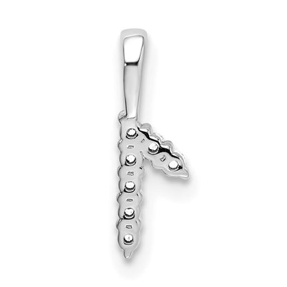 14k White Gold Diamond Number 1 Pendant